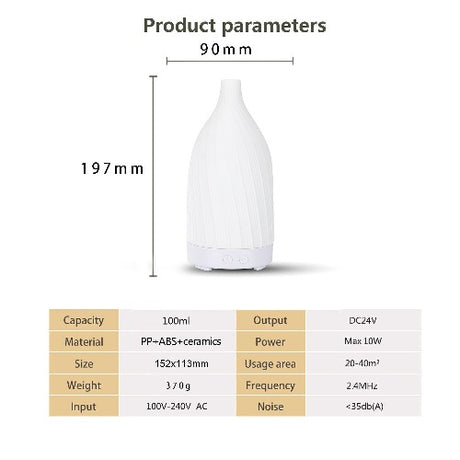 eOil.co.za diffuser aromatherapy essential oil white ceramic 100 ml