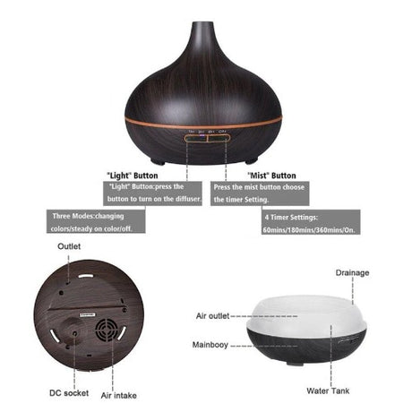 eOil.co.za diffuser aromatherapy essential oil Cocoon dark wood 400 ml