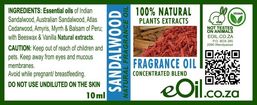 eOil.co.za Sandalwood oil Natural Fragrance Oils 10 ml
