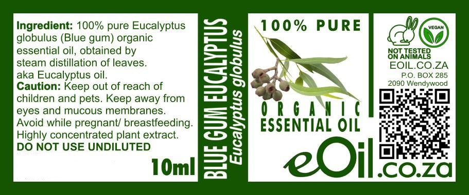 EUCALYPTUS GLOBULUS ORGANIC ESSENTIAL OIL (Eucalyptus Globulus) 10 ml - eOil.co.za