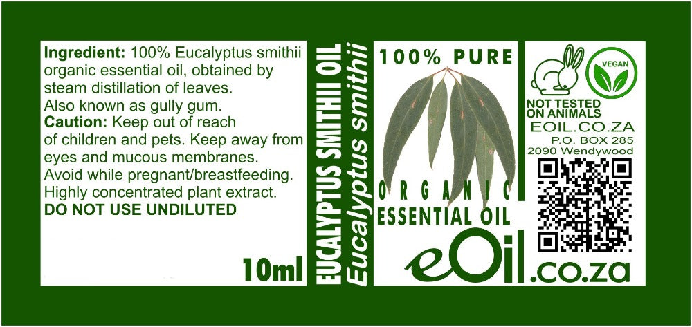 EUCALYPTUS SMITHII ORGANIC ESSENTIAL OIL (Eucalyptus smithii) 10 ml - eOil.co.za