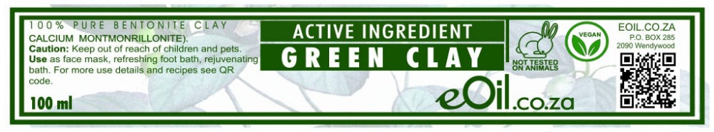 GREEN CLAY BENTONITE (Calcium montmonrillonite) 100 ml - eOil.co.za