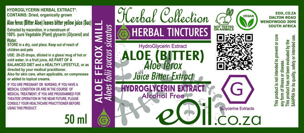 Aloe Ferox Tincture - Vegetable Glycerine - 50 ml - eOil.co.za