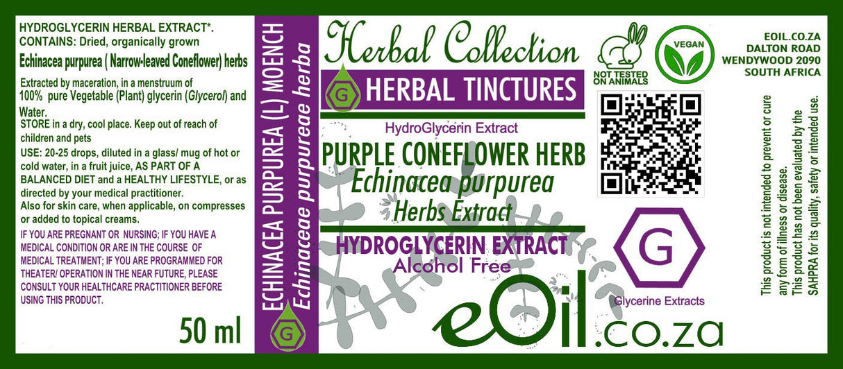 Echinacea Tincture - Vegetable Glycerine - 50 ml - eOil.co.za