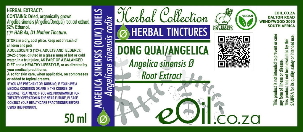 Dong Quai - Angelica ( Angelica sinensis ) Tincture - 50 ml - eOil.co.za