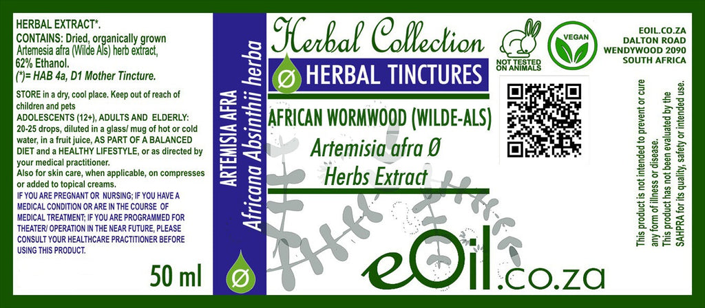 African Wormwood - Wilde Als ( Artemisia afra ) Tincture - 50 ml - eOil.co.za