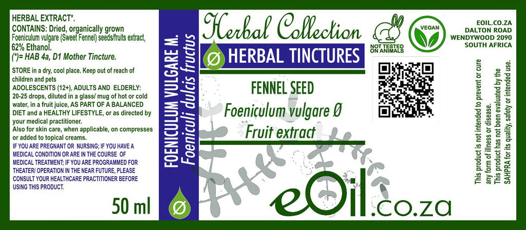 Fennel seed Tincture (Foeniculum vulg. Fruct) - 50 ml - eOil.co.za