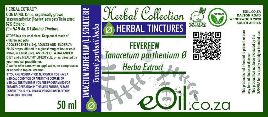 Feverfew Tincture (Tanacetum parthenium) - 50 ml - eOil.co.za