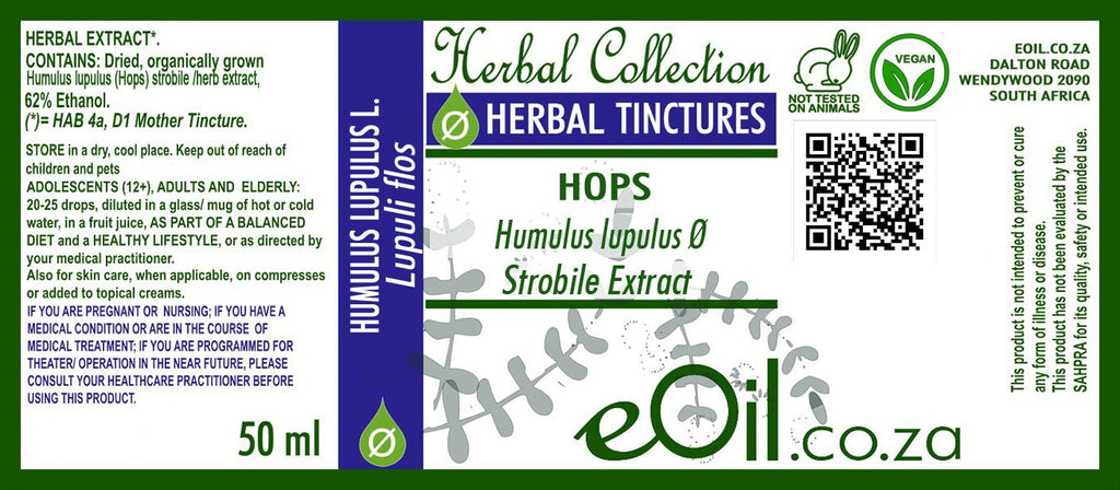 Hops Tincture ( Humulus lupulus ) - 50 ml - eOil.co.za