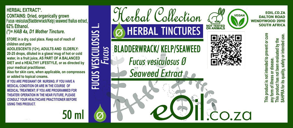 Kelp | Bladderwrack | Seaweed Tincture (Fucus vesiculosus) - 50 ml - eOil.co.za
