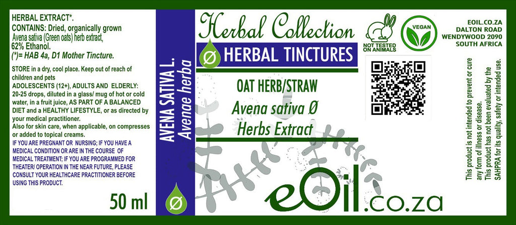 Oat herb / straw Tincture (Avena sativa) - 50 ml - eOil.co.za