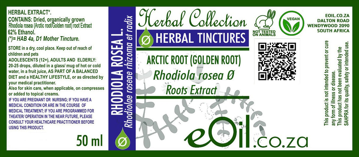 Arctic Root | Golden Root | Rose Root ( Rhodiola rosea ) Tincture - 50 ml - eOil.co.za