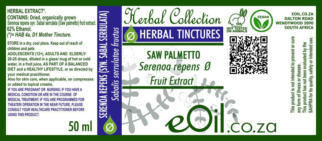 Saw Palmetto Tincture (Serenoa repens / Sabal serrata) - 50 ml - eOil.co.za
