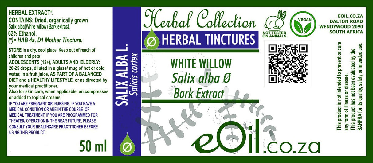 White Willow bark Tincture ( Salix alba ) - 50 ml - eOil.co.za