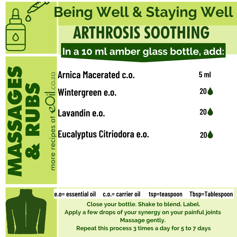 Arthrosis Soothing Massage Recipe Synergy - eOil.co.za