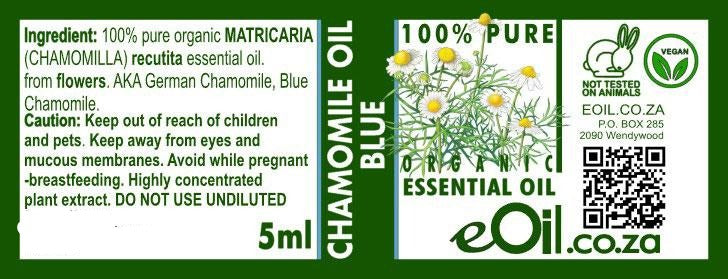 Chamomile oil, Blue (Matricaria recutita) Essential Oil 5 ml - eOil.co.za