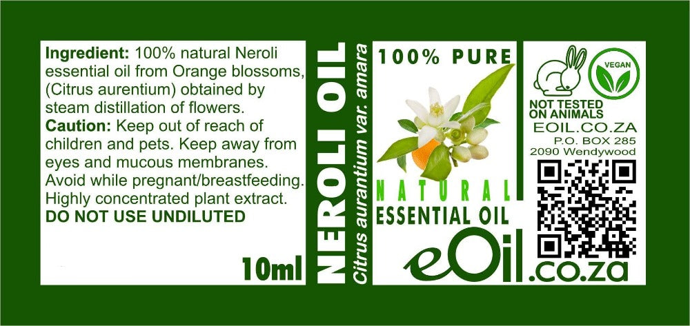 NEROLI NATURAL ESSENTIAL OIL (Citrus aurentium) 10 ml - eOil.co.za