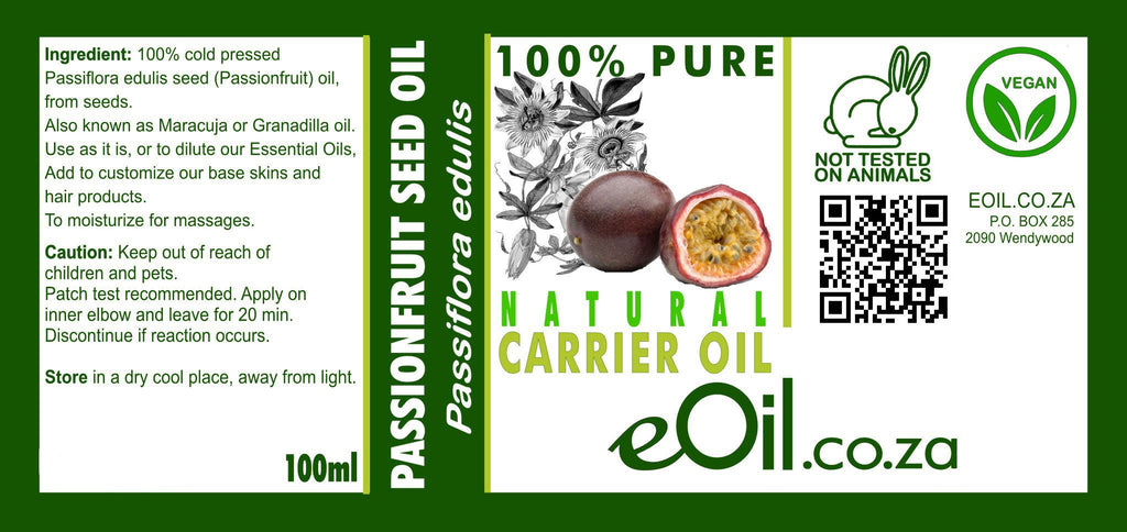 PASSION FRUIT SEED (MARACUJA) NATURAL CARRIER OIL (Passiflora edulis) 100 ml - eOil.co.za