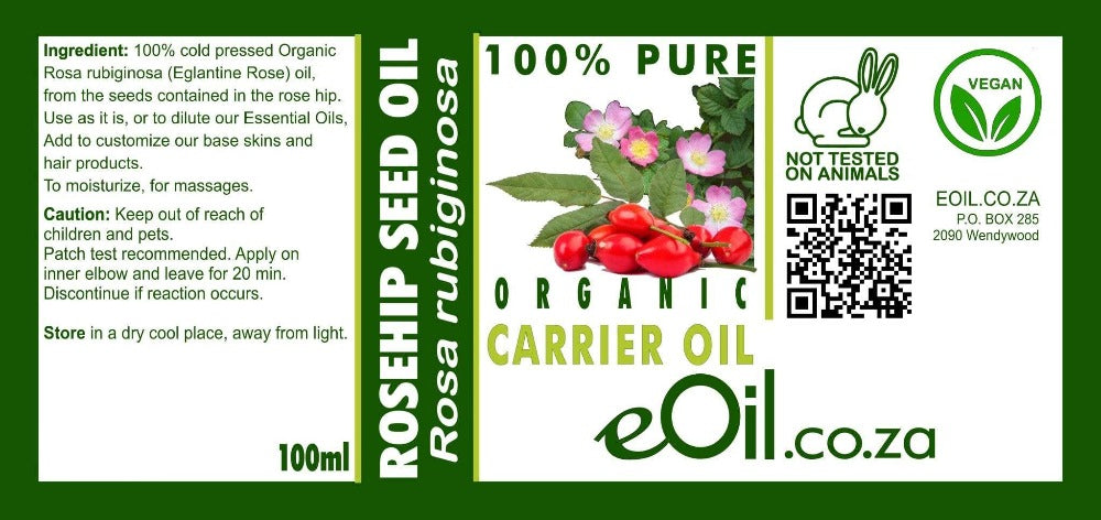 ROSEHIP SEED ORGANIC CARRIER OIL (Rosa rubiginosa) 100 ml - eOil.co.za