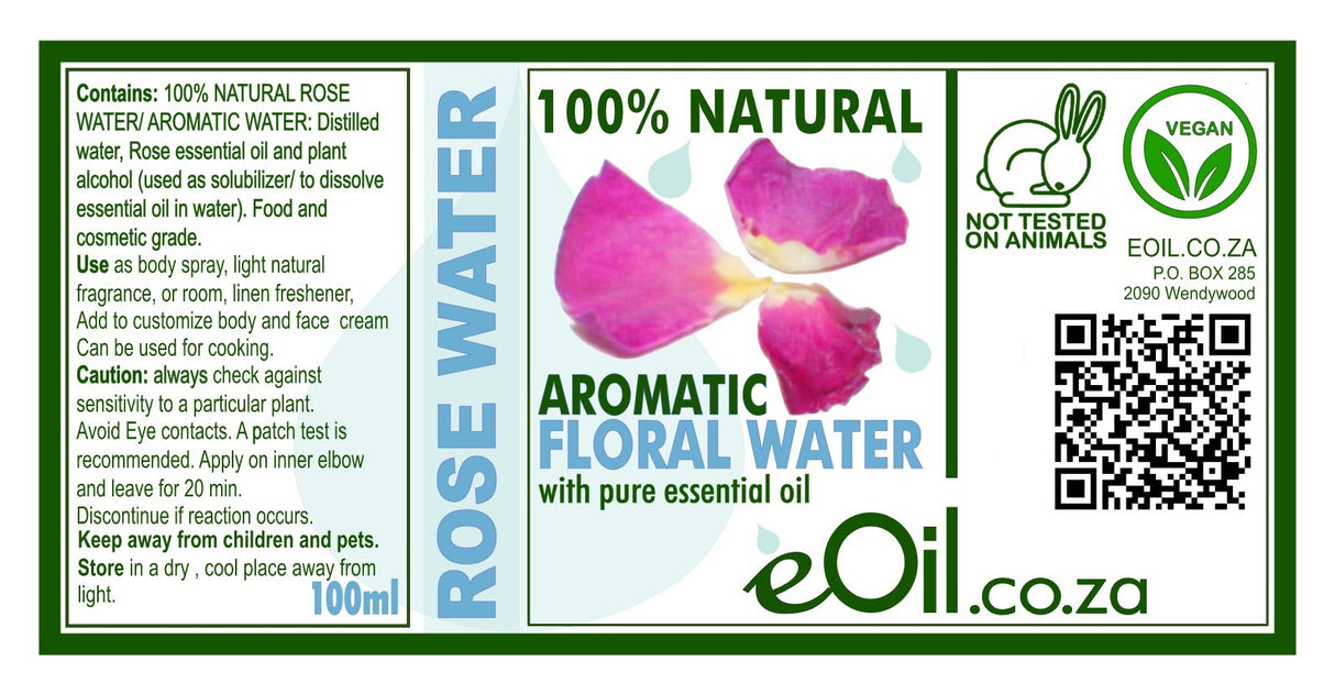 Rose Floral Water 100 % Natural - 100 ml - eOil.co.za