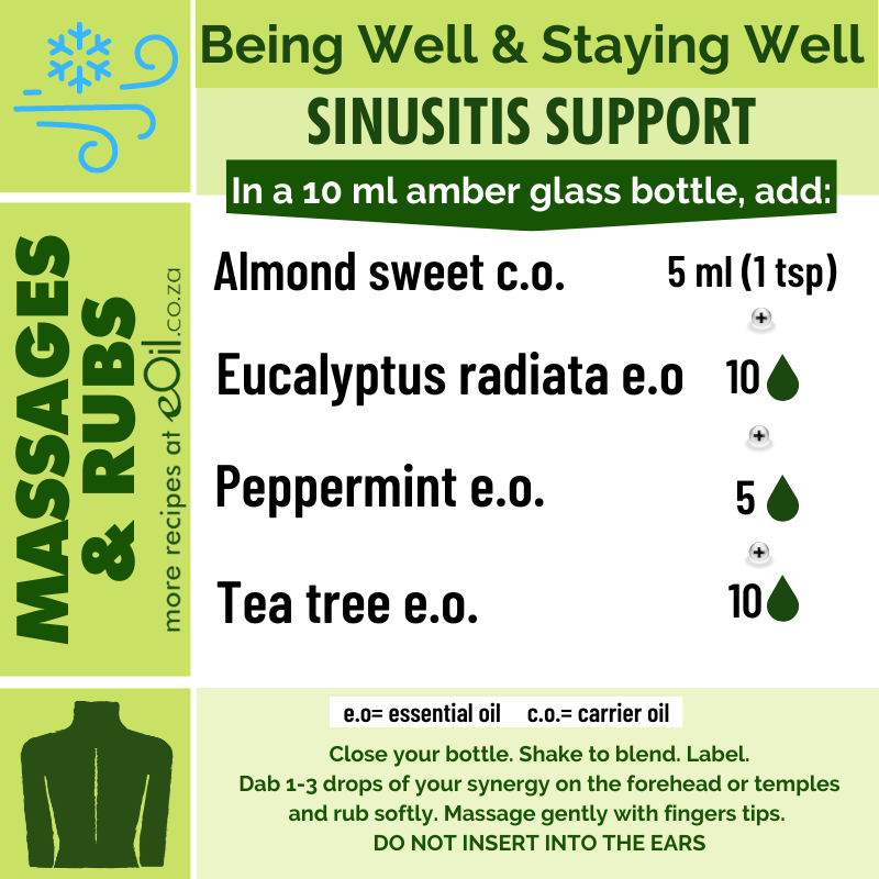 Essential oils recipe sinusitis well-being synergy - eOil.co.za