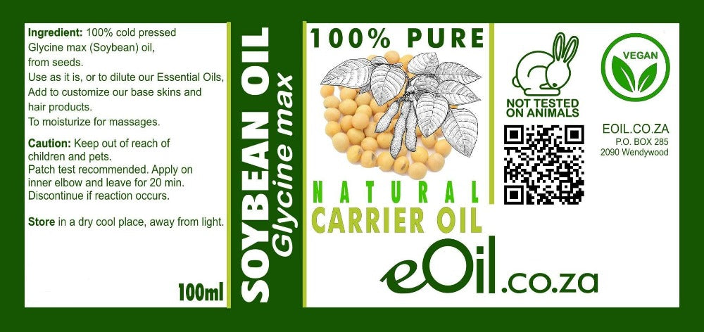 SOYBEAN NATURAL CARRIER OIL (Glycine max) 100 ml - eOil.co.za