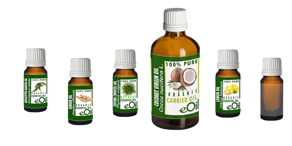 eOil.co.za throat soothing essential oils lemon eucalyptus thyme ginger coconut oils recipe synery