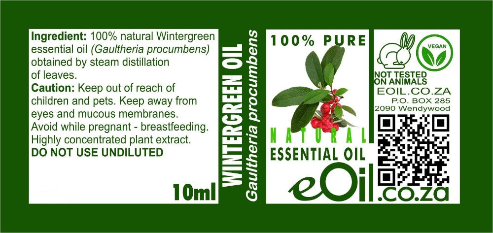 WINTERGREEN NATURAL ESSENTIAL OIL (Gaultheria procumbens) 10 ml - eOil.co.za