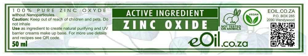 ZINC OXIDE POWDER ACTIVE INGREDIENT (without nanoparticules) 50 ml - eOil.co.za